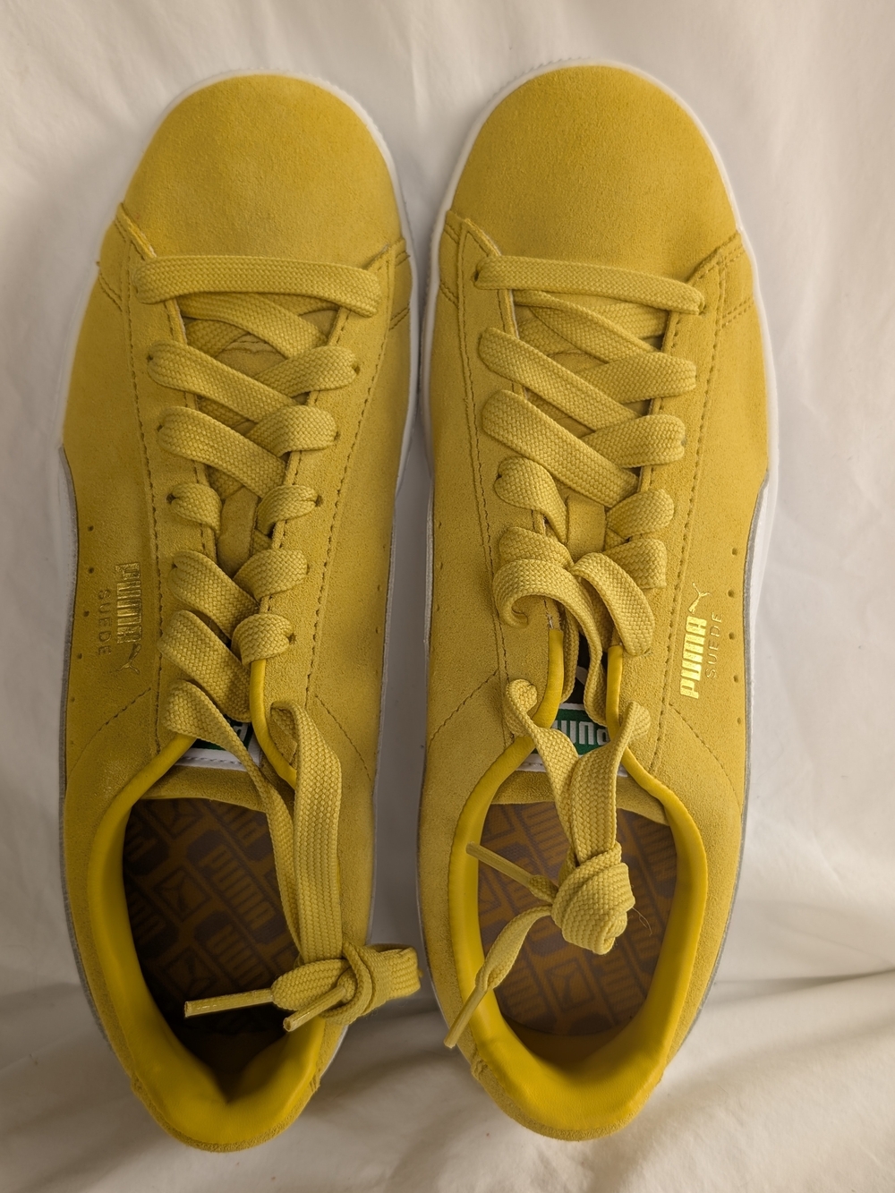 Puma Women's Yellow Suede Low-Top Sneakers